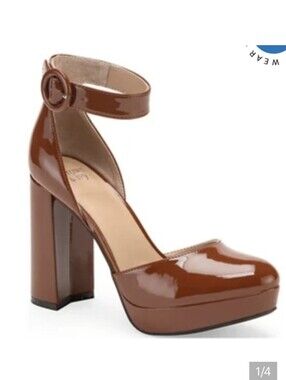 CROWN & IVY Riley Ankle Strap Heels